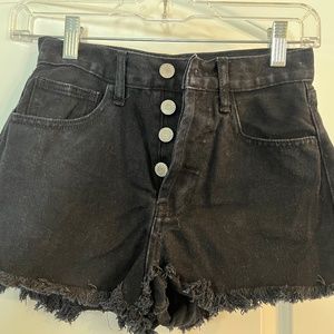 Brandy Melville Black Button Fly Shorts
